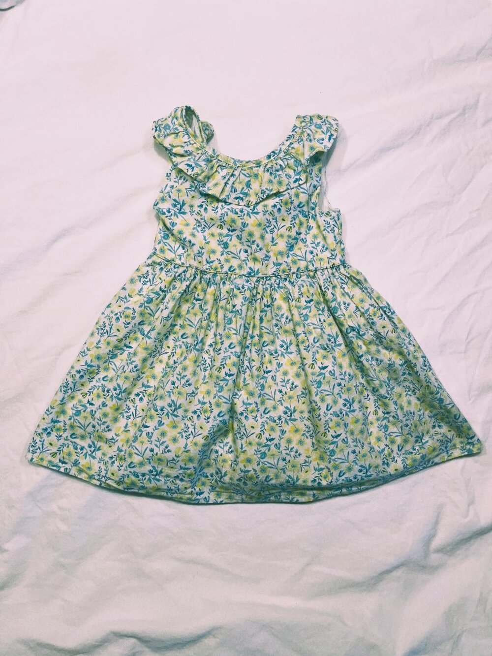 Tommy Bahama Yellow & Blue Floral Print Dress Size 2